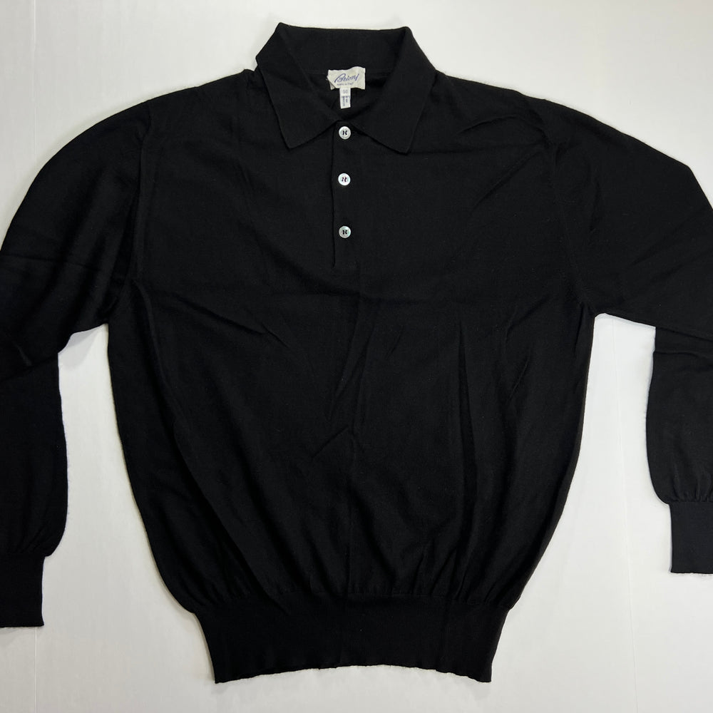 Brioni Black Long Sleeved Polo