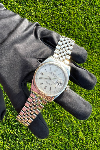 Vintage Rolex Datejust Ref. 6605 Cream Patina Dial SS Jubilee Bracelet